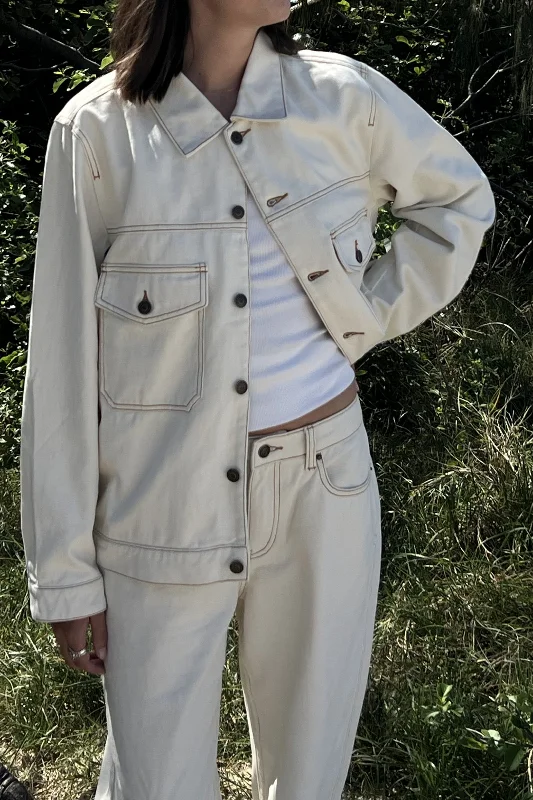 Billie Denim Jacket Bone Welt Pockets Slit Pockets Flap Pockets