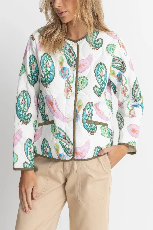 Brooklyn Paisley Quilted Jacket Natural Embroidered Jacket Appliqued Jacket Beaded Jacket Brooklyn Paisley Quilted Jacket Natural Embroidered Jacket Appliqued Jacket Beaded Jacket