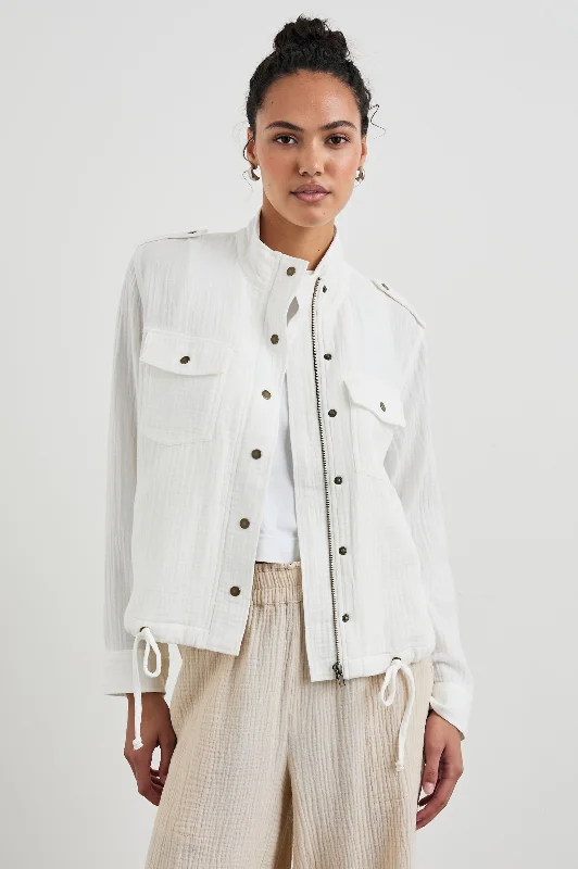 COLLINS JACKET - GAUZE WHITE Herringbone Jacket Checkered Jacket Solid Jacket