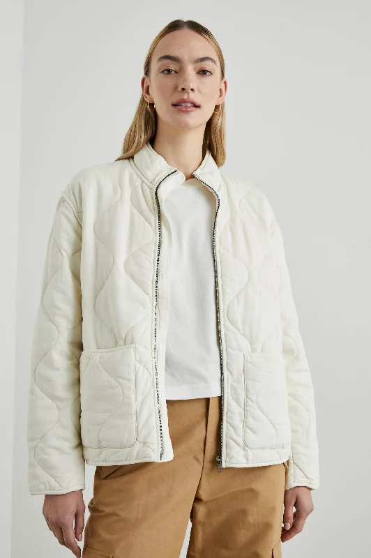 DENVER JACKET - PEARL Wool Fabric Cashmere Fabric Tweed Fabric