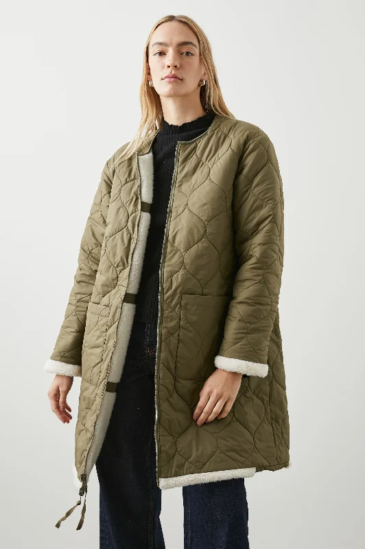 GRANGER JACKET - IVORY OLIVE MIX Tailored Jacket Straight Jacket A-Line Jacket