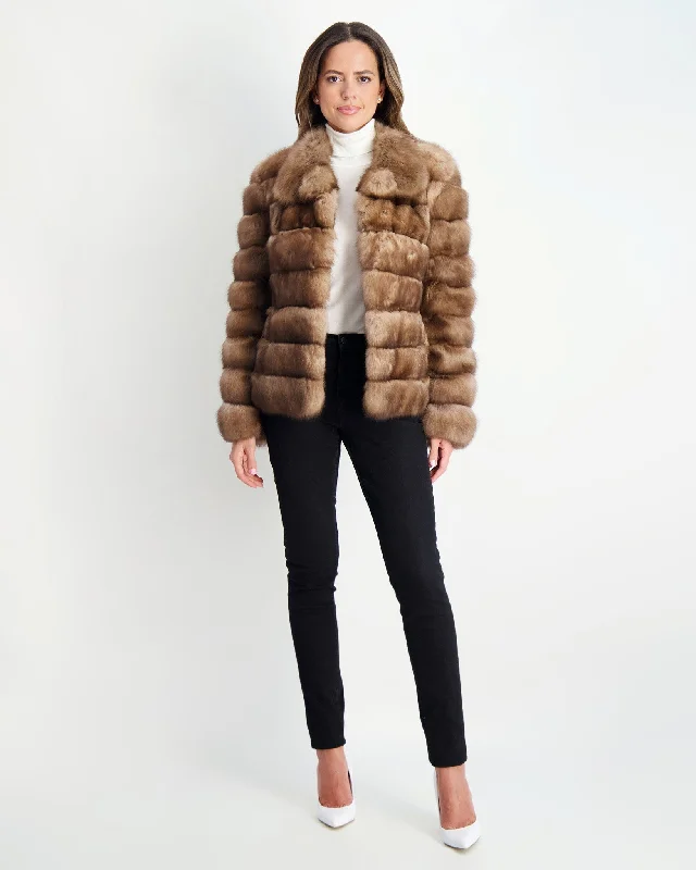 Horizontal Russian Sable Jacket Striped Jacket Polka Dot Jacket Floral Jacket