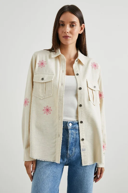 LOREN SHIRT JACKET - ECRU Bomber Jacket Anorak Windbreaker