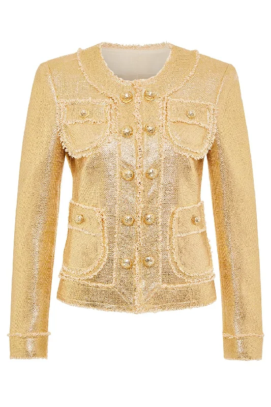 Gold Lacquered Four Pocket Jacket Mesh Jacket Canvas Jacket Denim Jacket