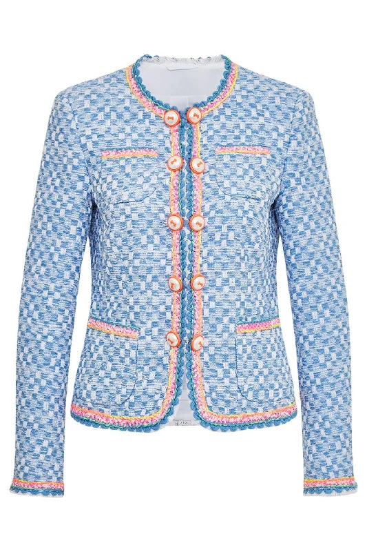 Tweed Buttoned Jacket Appliqued Jacket Beaded Jacket Sequined Jacket