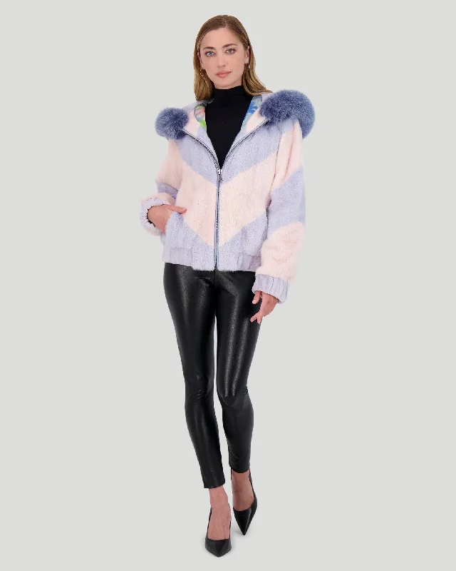 Mink Jacket with Fox Trim Chenille Jacket Brocade Jacket Lace Jacket