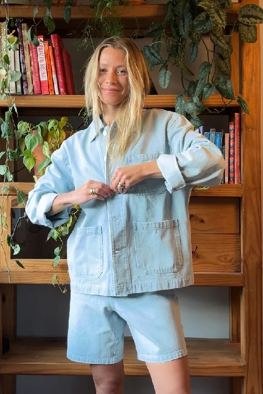 Montecito Denim Jacket Light Wash Oversized Jacket Tailored Jacket Straight Jacket