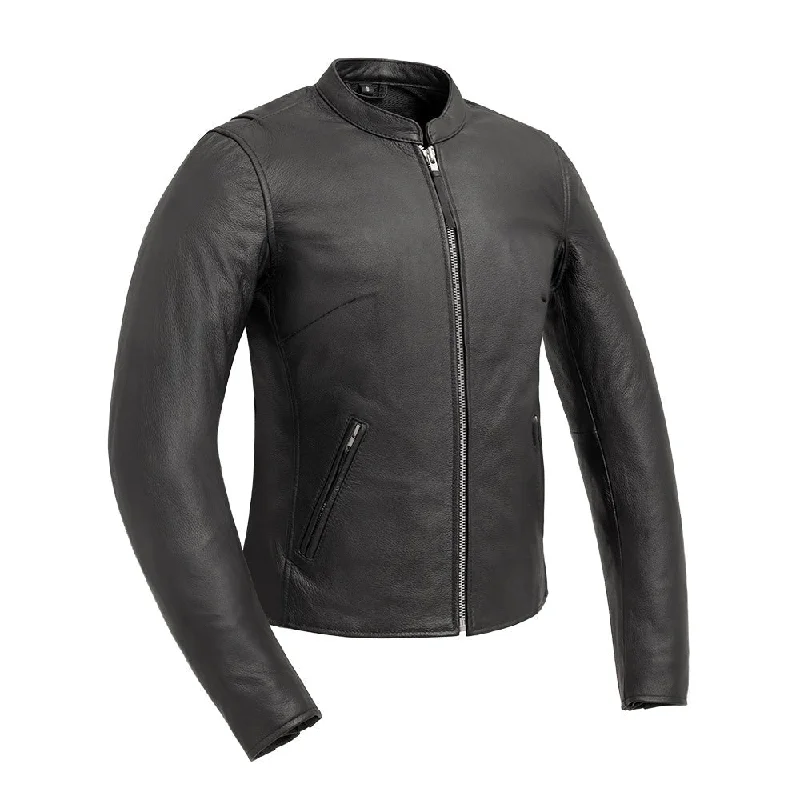 Flashback - Women's Motorcycle Leather Jacket Stand-Up Collar Roll-Neck Collar Turtle Neck Flashback - Women's Motorcycle Leather Jacket Stand-Up Collar Roll-Neck Collar Turtle Neck