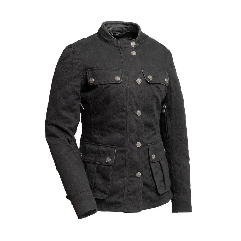Outcast - Women's Twill Motorcycle Jacket Wool Jacket Cashmere Jacket Tweed Jacket