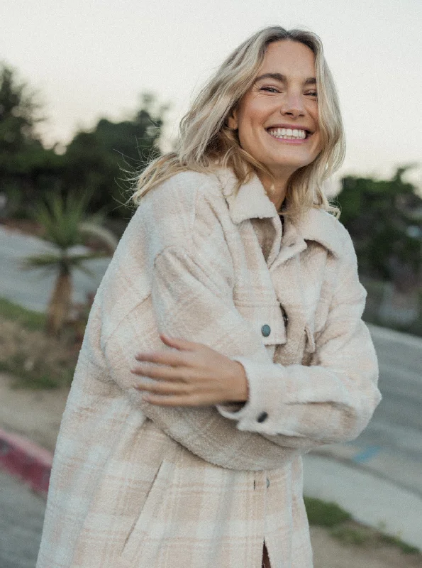 Passage Of Time Jackets - Tapioca Swell Check Oversized Jacket Tailored Jacket Straight Jacket Passage Of Time Jackets - Tapioca Swell Check Oversized Jacket Tailored Jacket Straight Jacket