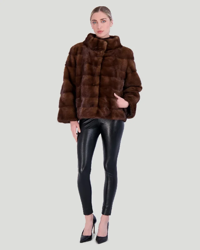 Reversible Mink Jacket V-Neck Jacket Boat Neck Jacket Square Neck Jacket