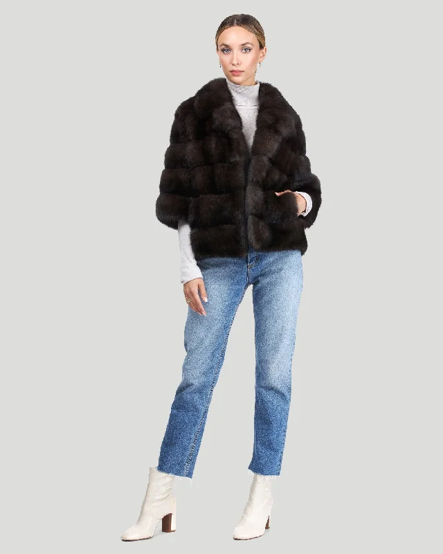 Short Sleeve Russian Sable Jacket Quilted Jacket Puffer Jacket Insulated Jacket