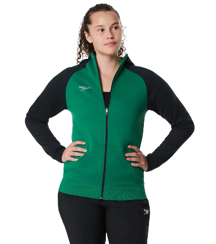 Speedo Women's Team Jacket Speedo Green Front Pockets Side Pockets Patch Pockets