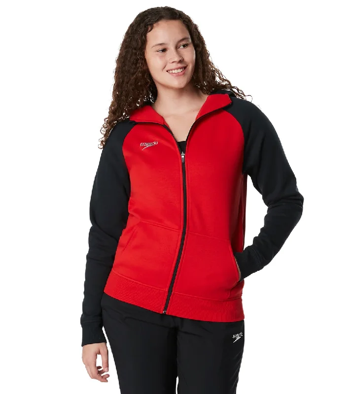 Speedo Women's Team Jacket Speedo Red Bomber Jacket Anorak Windbreaker