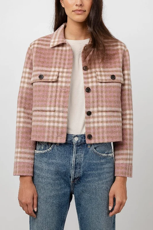 STEFFI JACKET - MAUVE IVORY SEPIA Lace Jacket Ribbed Jacket Sequined Jacket