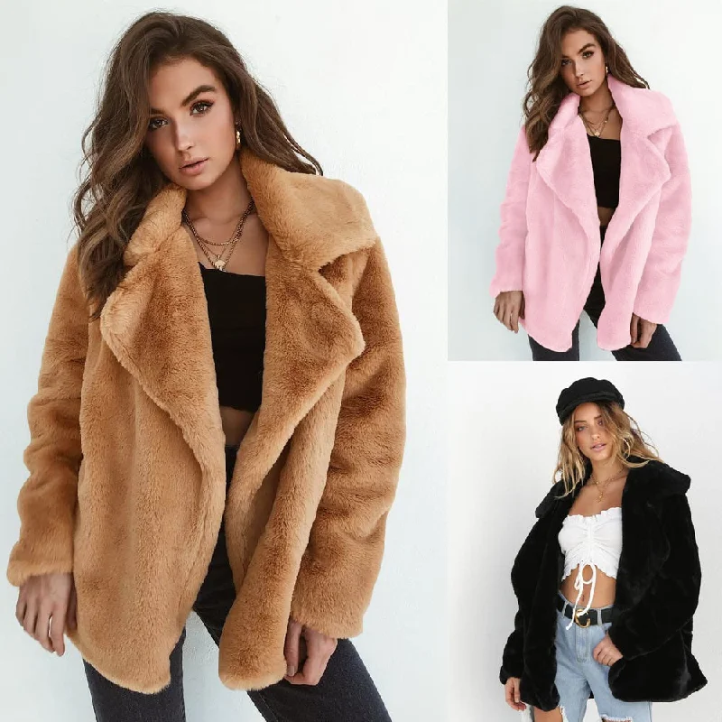 Winter Soft Plush Slim Women Jackets Turn Down Collar Ribbed Jacket Pleated Jacket Ruffled Jacket Winter Soft Plush Slim Women Jackets Turn Down Collar Ribbed Jacket Pleated Jacket Ruffled Jacket