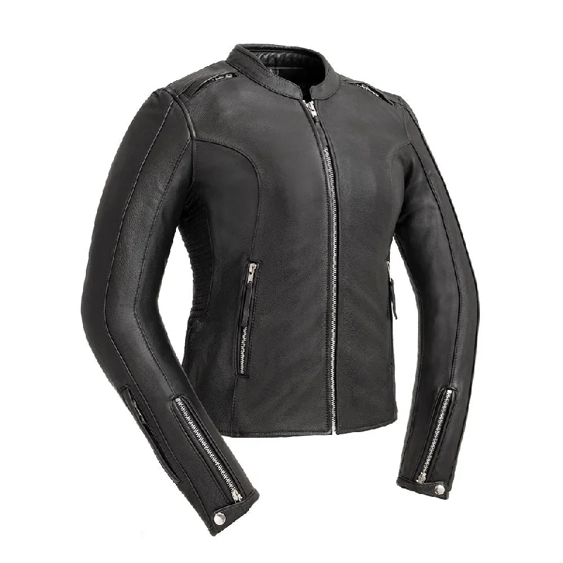 Cyclone - Women's Motorcycle Leather Jacket Plaid Jacket Tartan Jacket Houndstooth Jacket Cyclone - Women's Motorcycle Leather Jacket Plaid Jacket Tartan Jacket Houndstooth Jacket