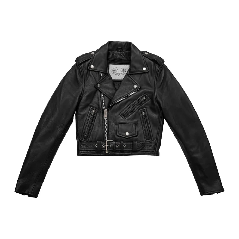 Imogen - Women's Motorcycle Leather Jacket Belted Jacket Elasticated Jacket Padded Jacket Imogen - Women's Motorcycle Leather Jacket Belted Jacket Elasticated Jacket Padded Jacket
