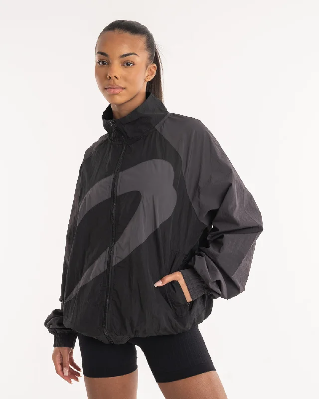 Walker Track Jacket - Triple Black One-Shoulder Jacket Off-the-Shoulder Jacket Asymmetrical Jacket Walker Track Jacket - Triple Black One-Shoulder Jacket Off-the-Shoulder Jacket Asymmetrical Jacket
