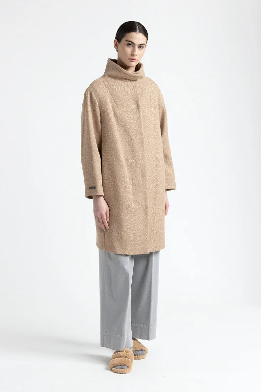 Wool and lurex coat with high collar Reversible Quilted Jacket