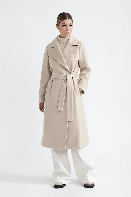 Double-breasted coat in pure cashmere cloth Stretchy Active Jacket