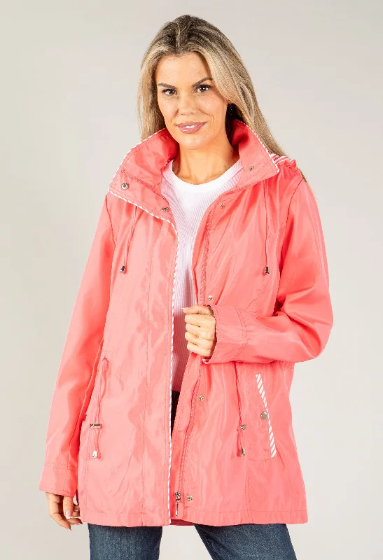 Bright Rain Resistant Coat Knit Longline Duster