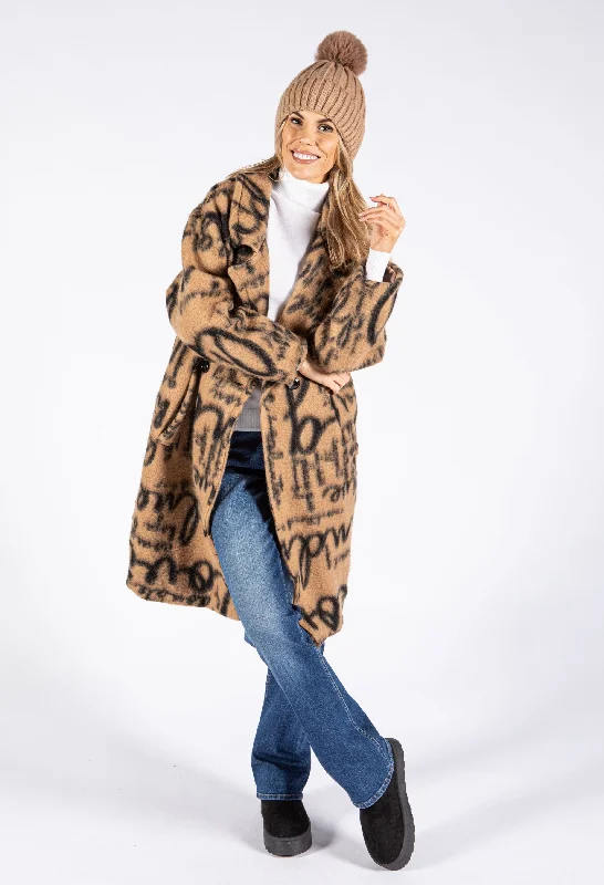 Brushed Wool Coat Luxe Faux Fur Coat