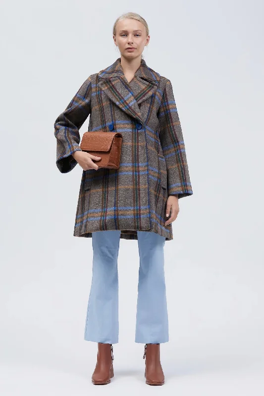 Cantabrian Coat Brown Check Padded Ski Jacket