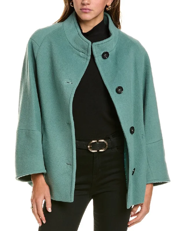 Cinzia Rocca Icons Short Wool-Blend Coat Soft Flannel Shacket