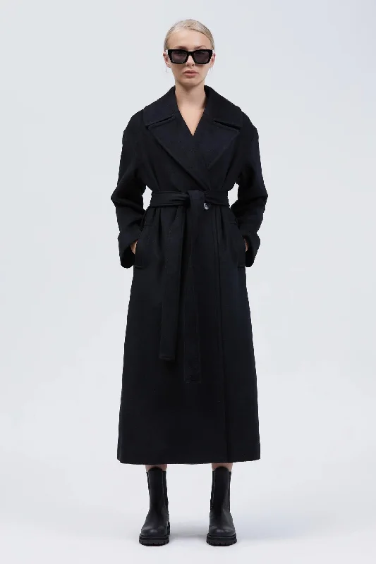 Delsjon Coat Black Hooded Raincoat Women