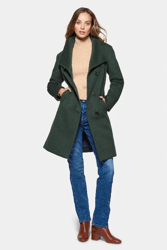 City Coat, Hunter Green Fitted Faux Suede Blazer