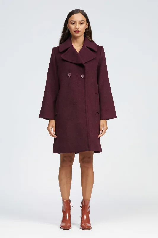 Fuar Coat Burgundy Hooded Parka Coat