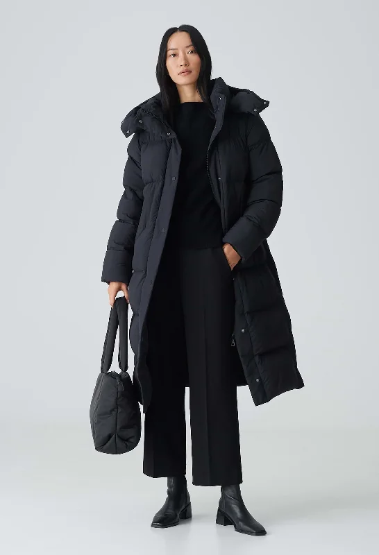 Halline Puffer Coat Vegan Leather Trench
