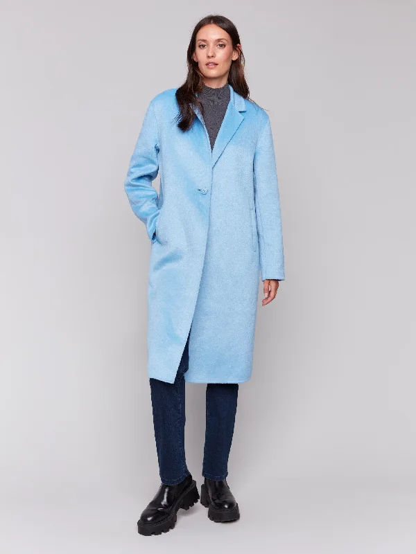 Long Double-Faced Wool Coat - Frost Adjustable Waist Parka