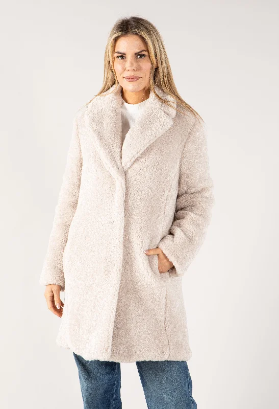 Luxury Teddy Coat Draped Longline Jacket