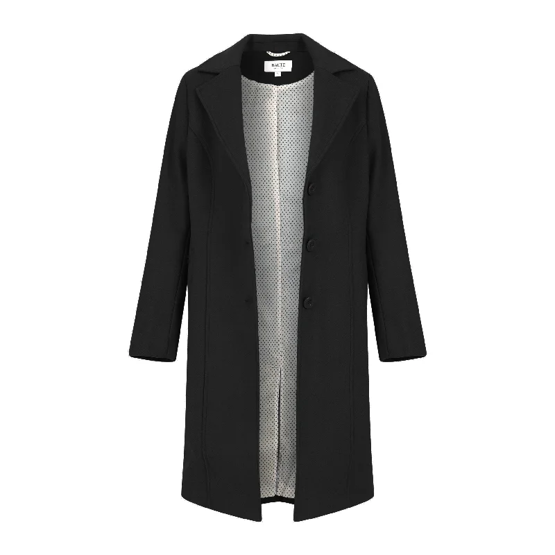 Haute Edition Women's 3/4 Length Belted Robe Pea Coat Stretch Fit Moto Jacket