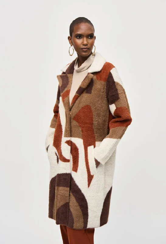 Oversized Abstract Blend Coat Thick Layered Jacket