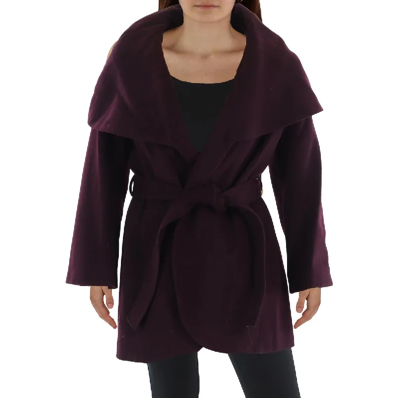 Plus Marla Womens Winter Wool Wrap Coat Relaxed Utility Shacket