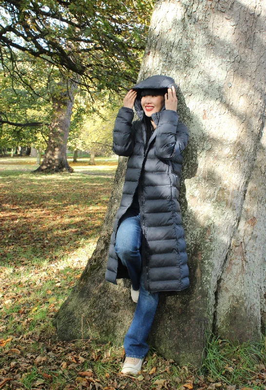 Quilted Thermal Coat Long Hooded Anorak