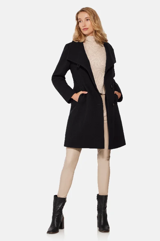 City Coat, Black Bold Color Block Coat