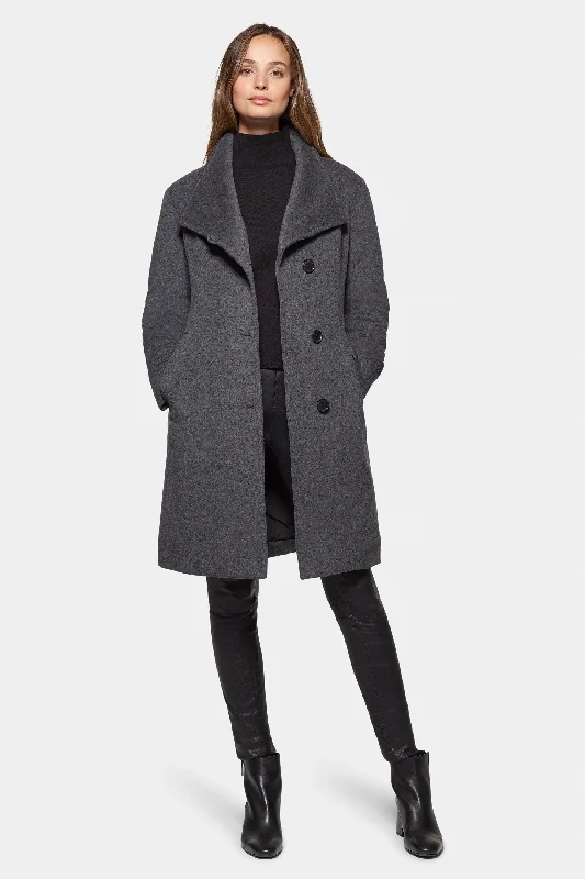 City Coat, Charcoal Cropped Tweed Jacket