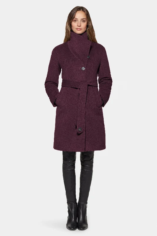 City Coat, Burgundy Vegan Leather Trench