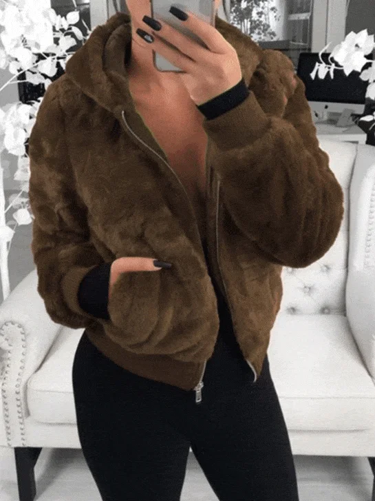 Women's Plush Tie-Dye Coat Draped Collar Cardigan