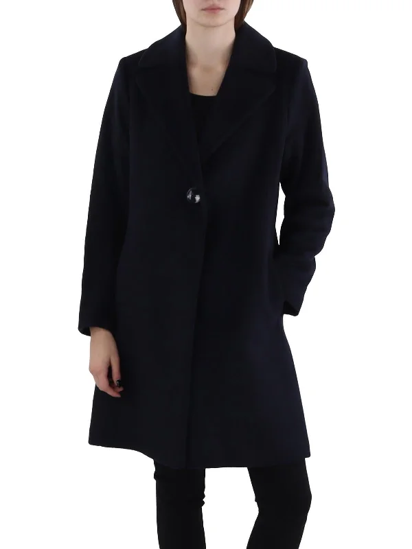 Womens Wool Collared Walker Coat Hooded Raincoat Women