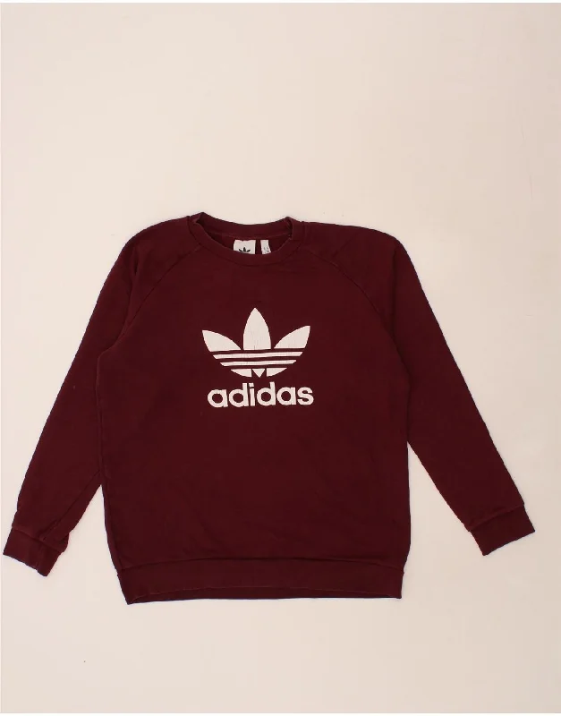 ADIDAS Mens Graphic Sweatshirt Jumper Medium Burgundy Cotton Hoodie with Back Slit Movement Comfort ADIDAS Mens Graphic Sweatshirt Jumper Medium Burgundy Cotton Hoodie with Back Slit Movement Comfort