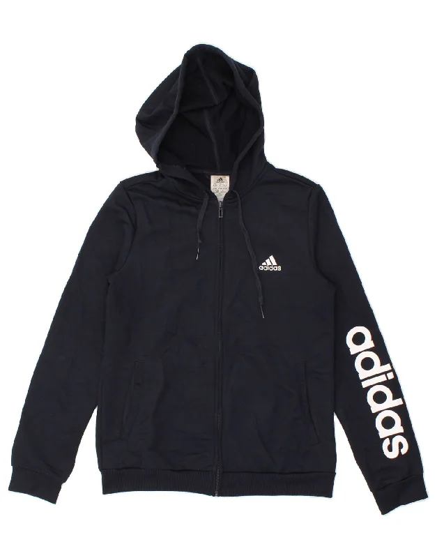 ADIDAS Womens Graphic Zip Hoodie Sweater UK 12/14 Medium Navy Blue Spandex Rayon Corduroy ADIDAS Womens Graphic Zip Hoodie Sweater UK 12/14 Medium Navy Blue Spandex Rayon Corduroy