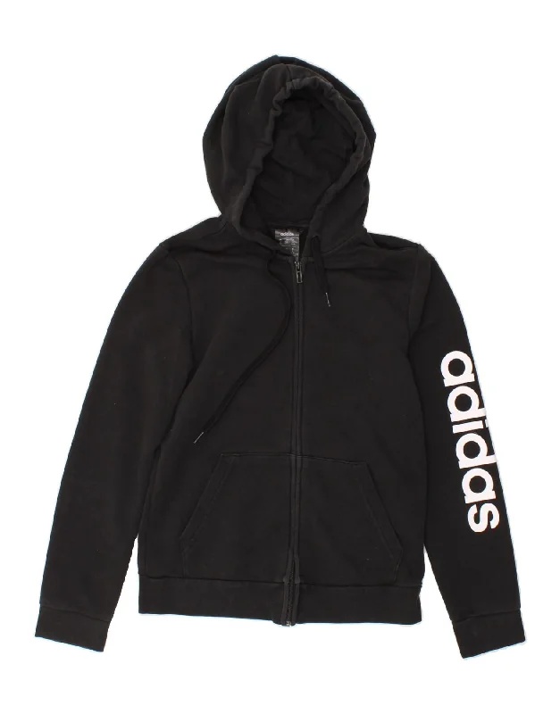 ADIDAS Womens Graphic Zip Hoodie Sweater UK 8/10 Small Black Cotton Lace Blend Ribbed Blend Corduroy Blend ADIDAS Womens Graphic Zip Hoodie Sweater UK 8/10 Small Black Cotton Lace Blend Ribbed Blend Corduroy Blend