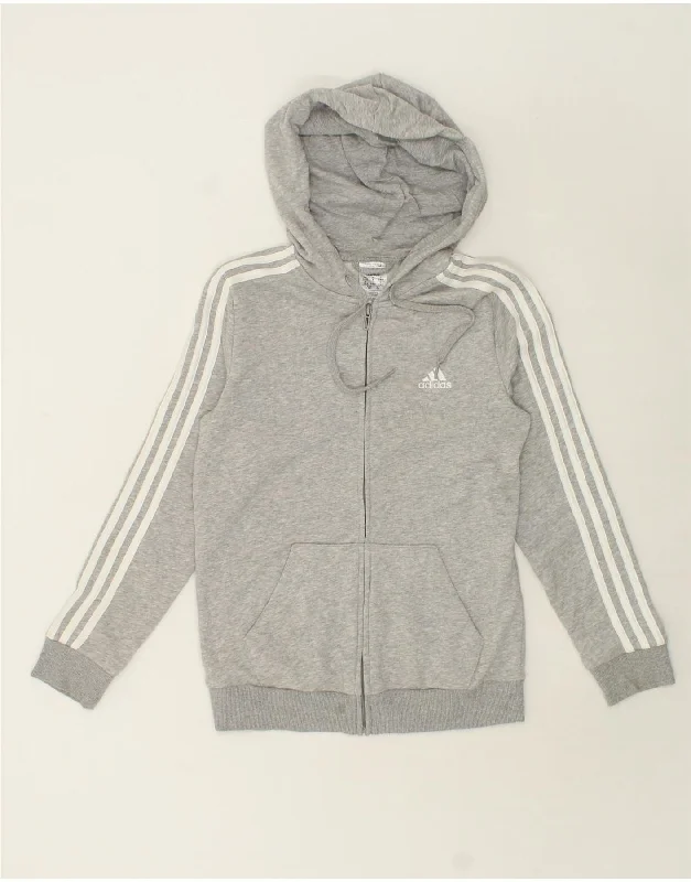 ADIDAS Womens Zip Hoodie Sweater UK 10 Small Grey Cotton Long Sweater Short Sweater Cropped Sweater ADIDAS Womens Zip Hoodie Sweater UK 10 Small Grey Cotton Long Sweater Short Sweater Cropped Sweater