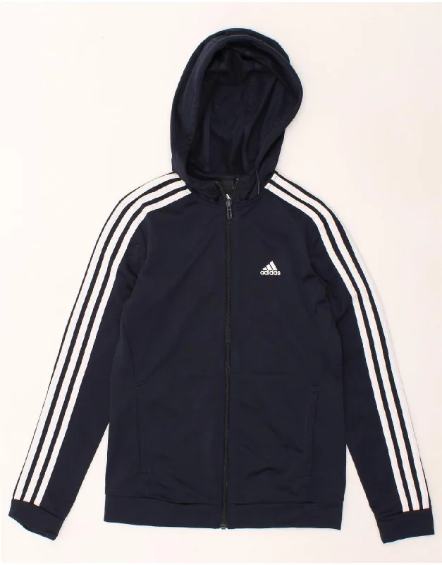 ADIDAS Womens Zip Hoodie Sweater UK 4/6 XS Navy Blue Polyester Mesh Blend Leather Blend Suede Blend ADIDAS Womens Zip Hoodie Sweater UK 4/6 XS Navy Blue Polyester Mesh Blend Leather Blend Suede Blend