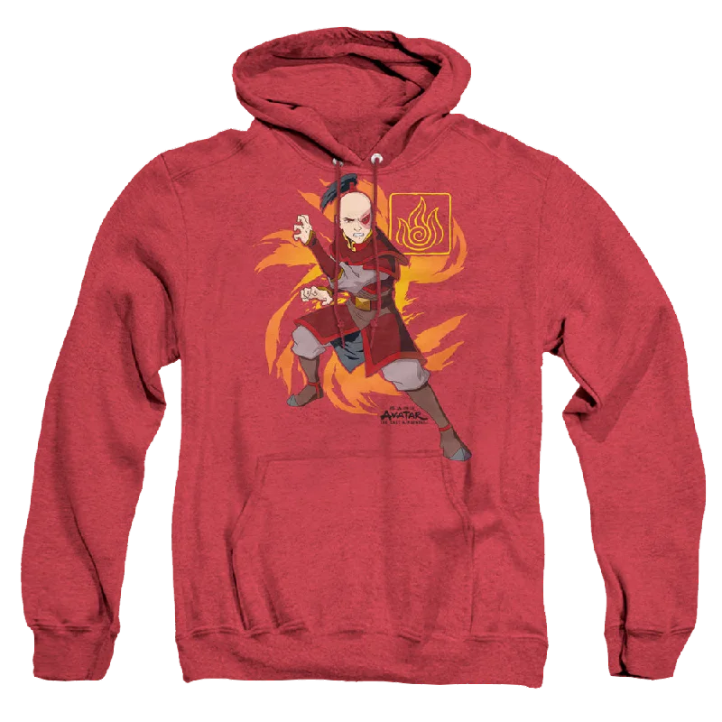 Avatar The Last Airbender Zuko Flame Burst - Heather Pullover Hoodie Wrist Length Sleeve